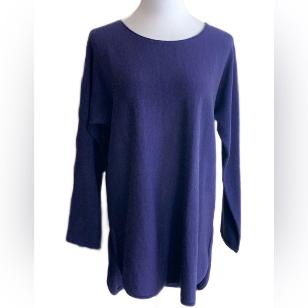 Eileen Fisher Purple Merino Wool Pullover Blouse